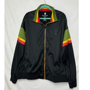 Rocawear Men’s 3XL Black Logo Zip-Up Jacket Classic Streetwear, Stylish & Bold